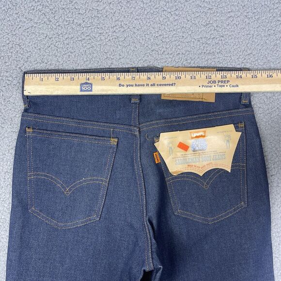 VTG Deadstock Levis Saddleman Jeans Womens 28x32 Raw Denim‎ USA Orange Tab 80s - Picture 16 of 16